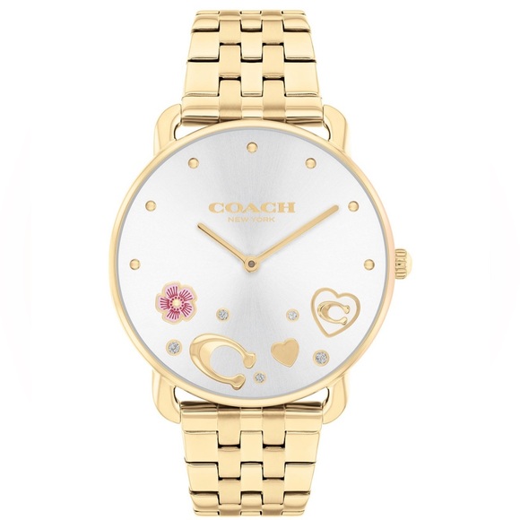 NEW COACH Women's Elliot Gold-Tone Stainless Steel Bracelet Watch 36mm - Picture 2 of 6